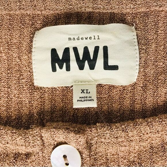 New! Madewell MWL Ribbed Sweater Henley Shell Button Crop Tank Top - Picture 4 of 7